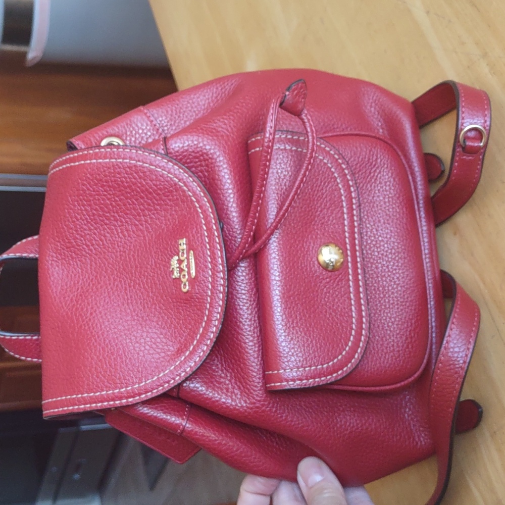COACH RED BACKPACK